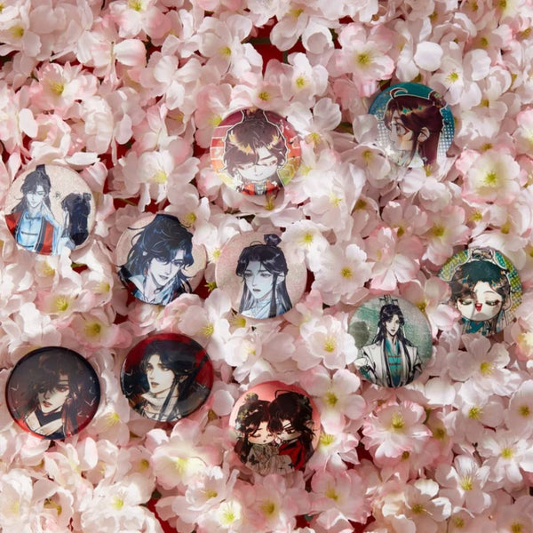 Bemoe X Heaven Officials Blessing - Hua Cheng & Xie Lian Retro Pop Manhua Badge Set 58Mm (Batch 3