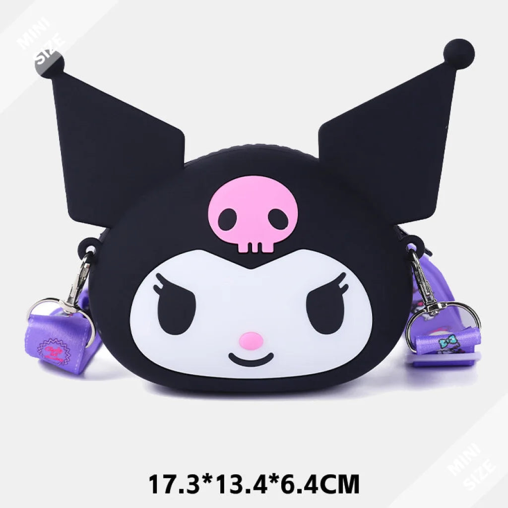 Hello Kitty & Sanrio Friends Messenger Bags - Q Uncle X Sanrio Kuromi Black / Mini Size (Approx: 5.4