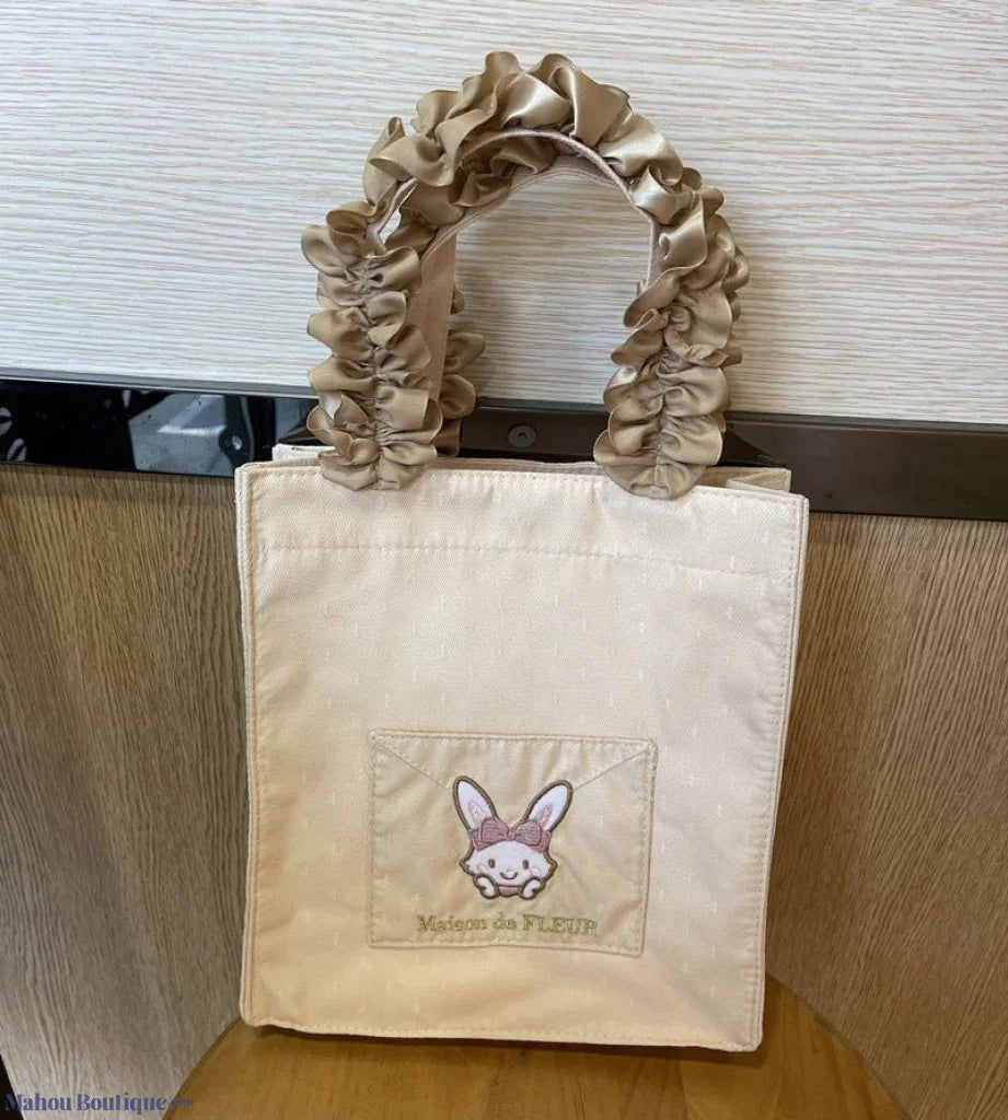 Mahou Boutique MDF x Wish Me Mell Lace Wrapped Tote Bag - Maison De Fleur Japan Sanrio Official Merchandise Gift Pink Beige ShoppingBag