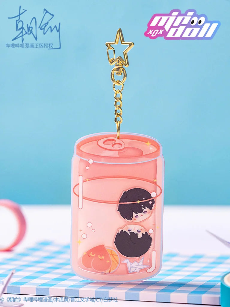 Minidoll X Fake Slackers - Officially Disguises The Peach Soda Acrylic Keychain Around School Slag