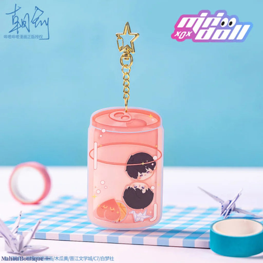 Minidoll X Fake Slackers - Officially Disguises The Peach Soda Acrylic Keychain Around School Slag