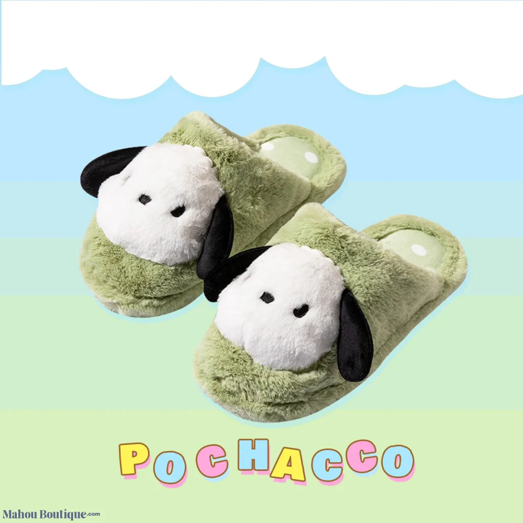 Miniso - Pochacco Fluffy House Slippers Miniso X Sanrio Slippers