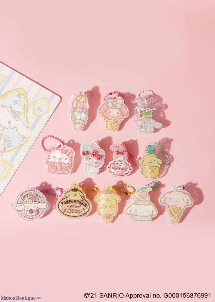 Sanrio Characters sweets charm brooch-keychain 2pc set - MINISO x SANRIO - Korean Fashion - magic COSMOS St.