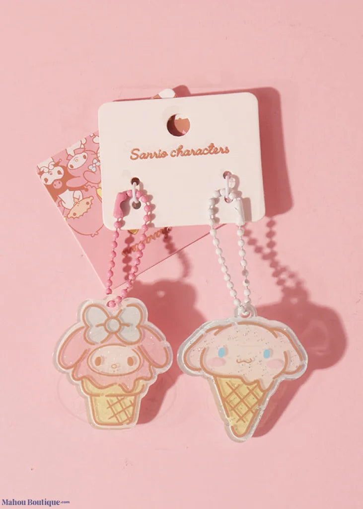 Sanrio Characters sweets charm brooch-keychain 2pc set - MINISO x SANRIO - Korean Fashion - magic COSMOS St.