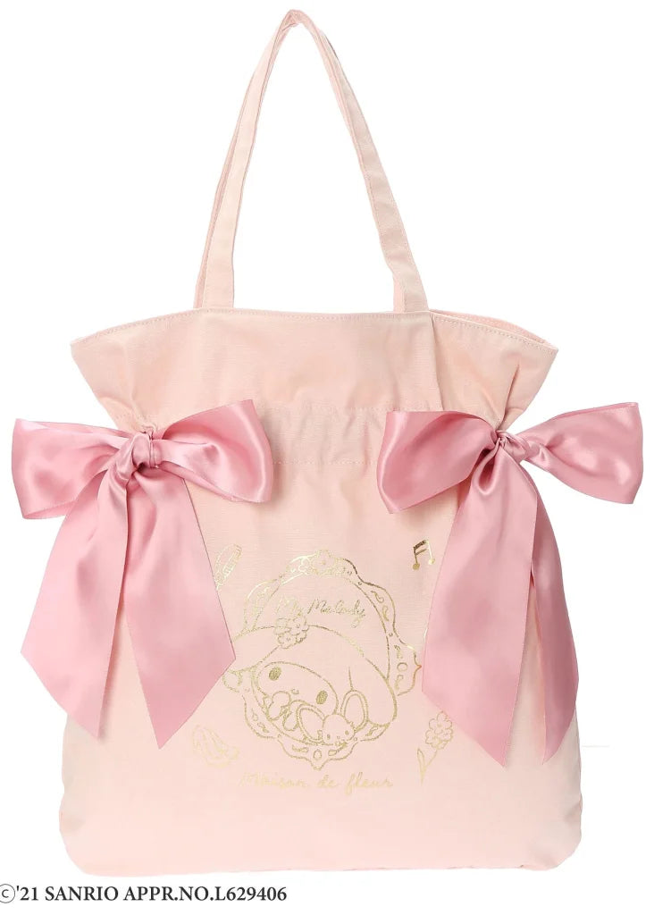 My Melody x Maison de FLEUR SANRIO - Ribbon tote bag (Gingham Inner)