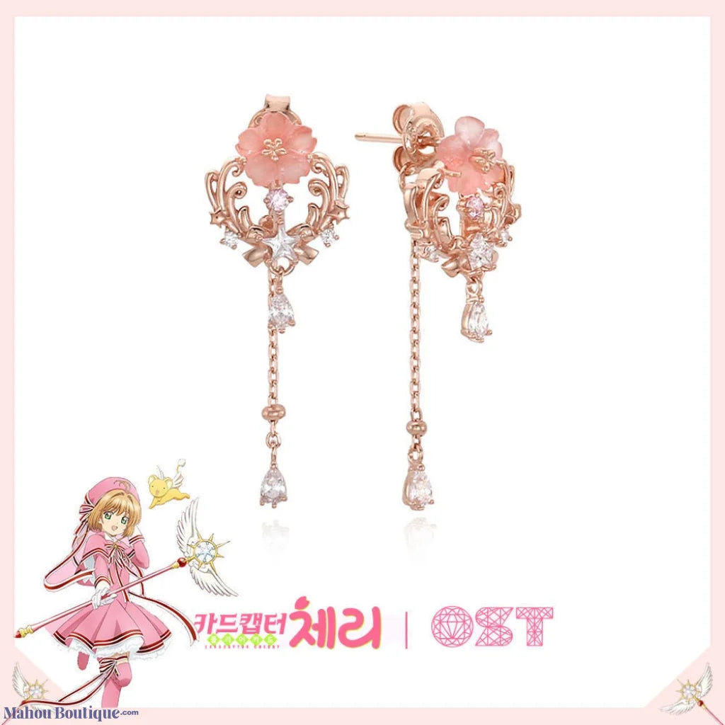 OST Ver x Cardcaptor Sakura Cherry Blossom Earrings 925 Sterling Silver