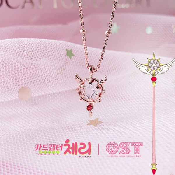 OST x Cardcaptor Sakura Dream Staff 925 Sterling Silver Necklace Giftbox