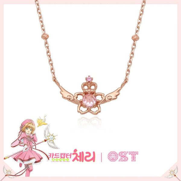 Mahou Boutique OST x Cardcaptor Sakura 925 Sterling Silver Rose Gold Pendant Necklaces - Korea Licensed Official Merchandise