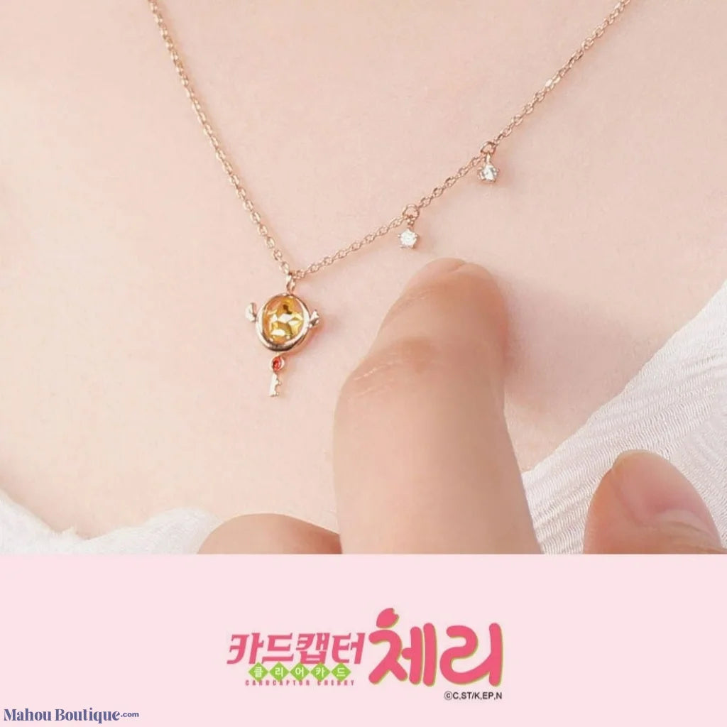 Mahou Boutique OST x Card Captor Sakura 925 Sterling Silver Rose Gold - Classic Wands Pendant Necklaces - Korea Licensed  Merchandise