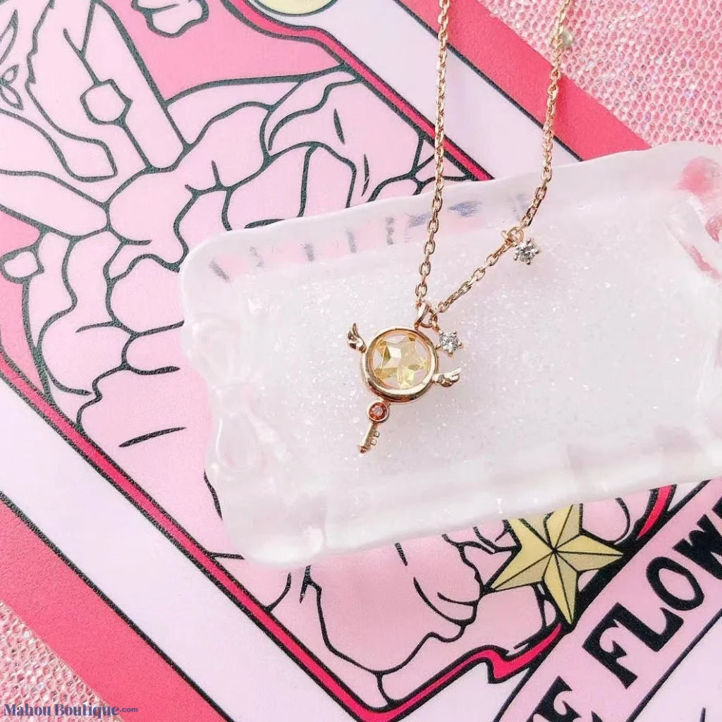 Mahou Boutique OST x Card Captor Sakura 925 Sterling Silver Rose Gold - Classic Wands Pendant Necklaces - Korea Licensed  Merchandise