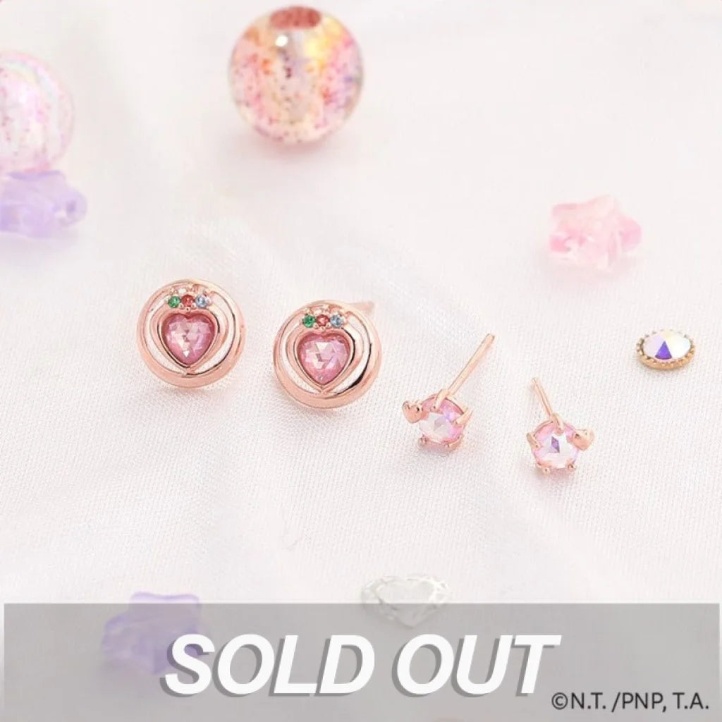 Mahou Boutique OST x Sailor Moon - 925 Silver Crystal Prism Hearts Earring Set - Korea Licensed Official Merchandise