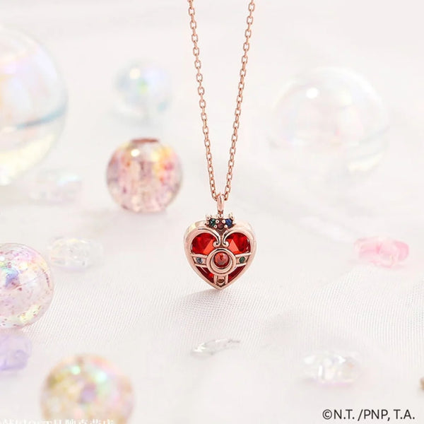 Mahou Boutique OST x Sailor Moon - 925 Silver Red Cosmic Heart Necklace - Korea Licensed Official Merchandise