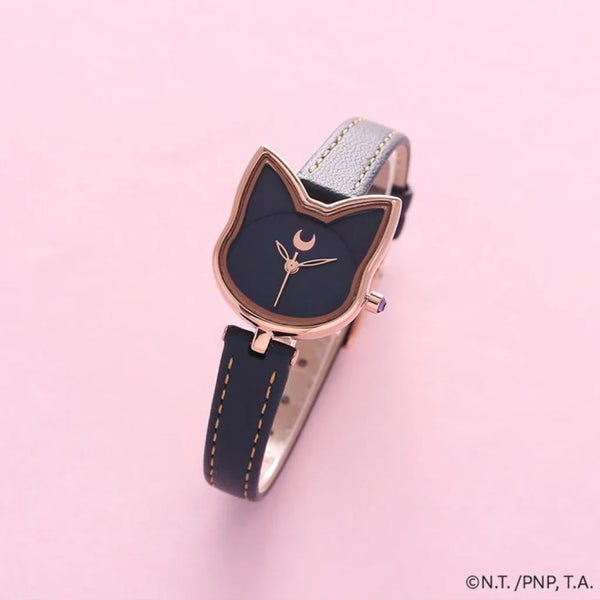 Ost X Sailor Moon - Black Luna Elegant Leather Watch Watches