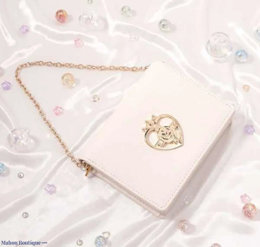 Ost X Sailor Moon - Cosmic Heart Compact Card Wallet On Chain Ivory