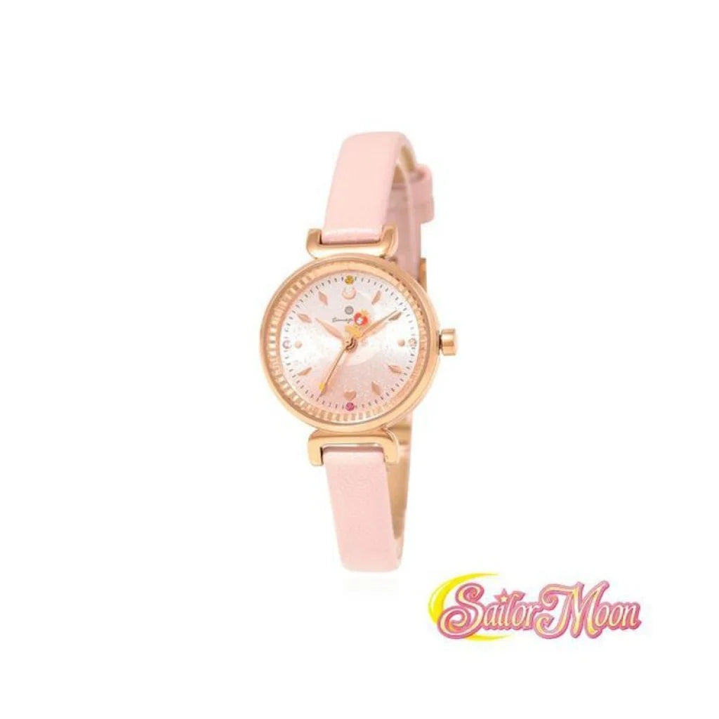 Mahou Boutique OST x Sailor Moon - Pink Scepter Heart Leather Quartz Watch - Korea Licensed Official Merchandise