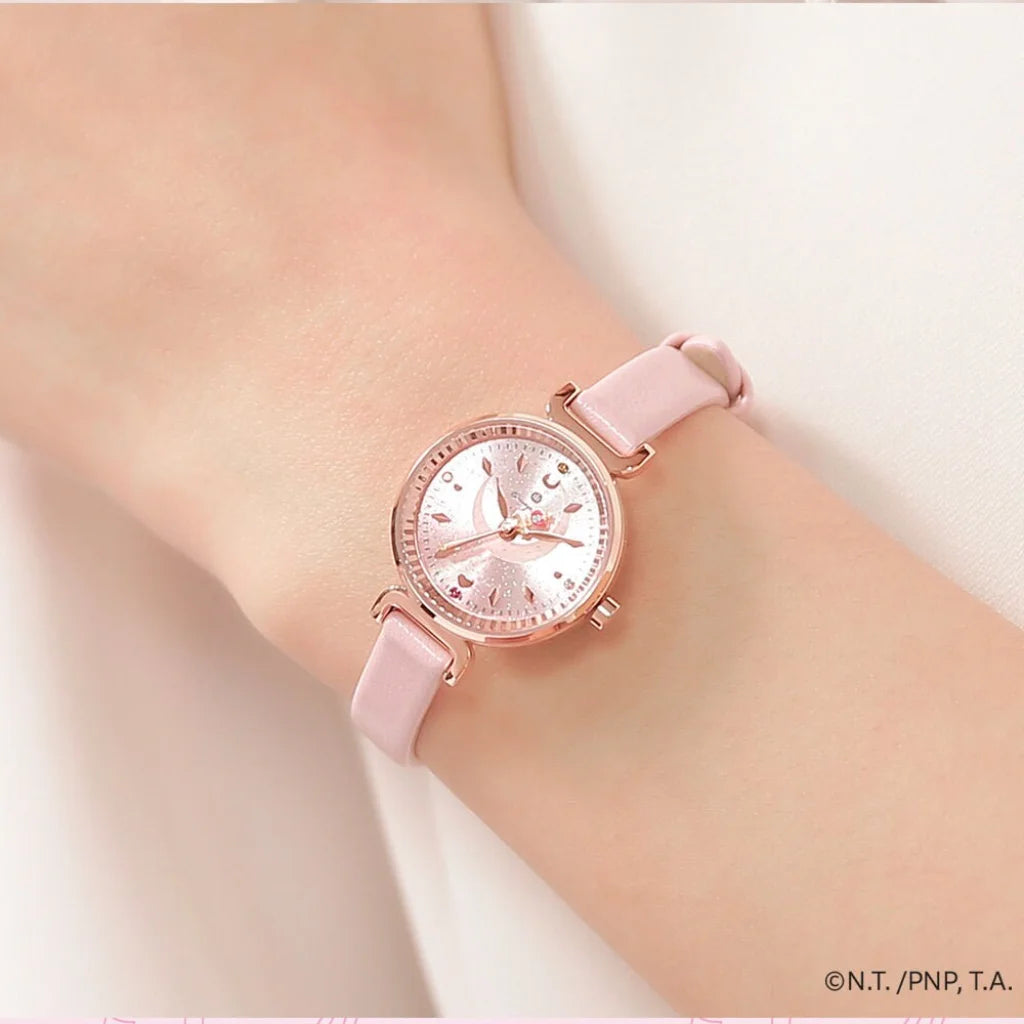 Mahou Boutique OST x Sailor Moon - Pink Scepter Heart Leather Quartz Watch - Korea Licensed Official Merchandise