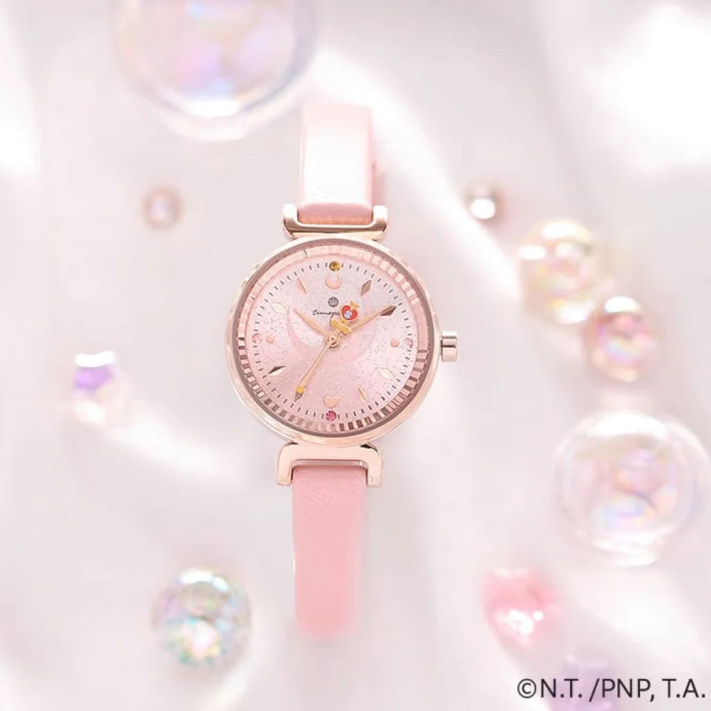 Mahou Boutique OST x Sailor Moon - Pink Scepter Heart Leather Quartz Watch - Korea Licensed Official Merchandise