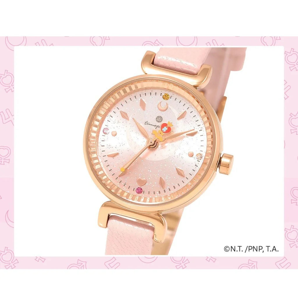 Mahou Boutique OST x Sailor Moon - Pink Scepter Heart Leather Quartz Watch - Korea Licensed Official Merchandise