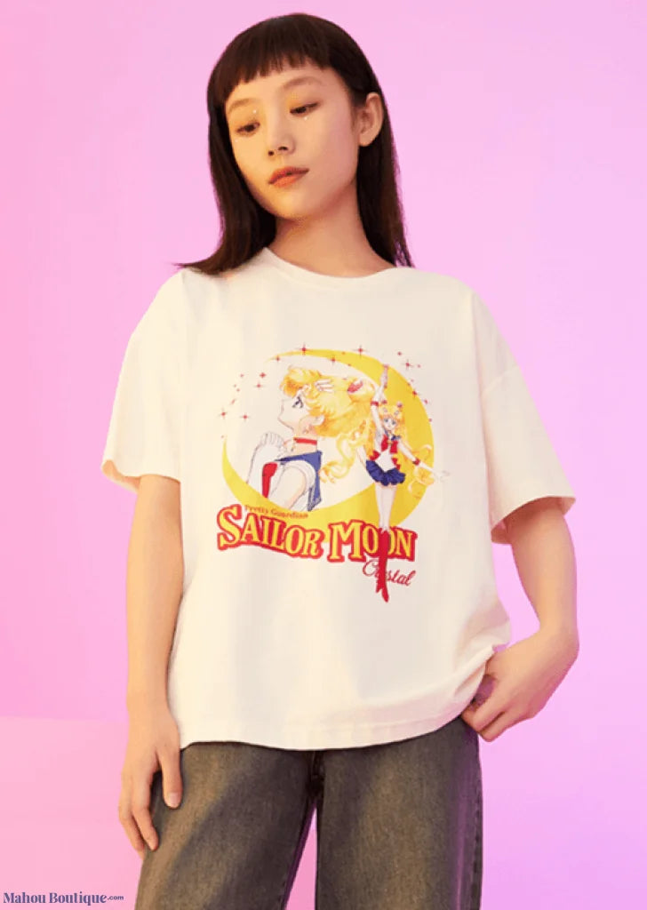 Sailor moon large print t-shirt in L - SPAO x Sailor Moon - Korean Fashion - magic COSMOS St.