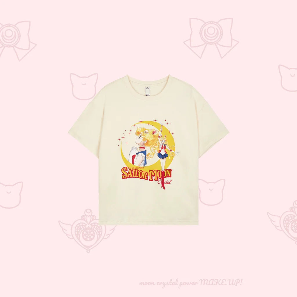 Spao X Sailor Moon - Moon Large Print T-Shirt Shirts