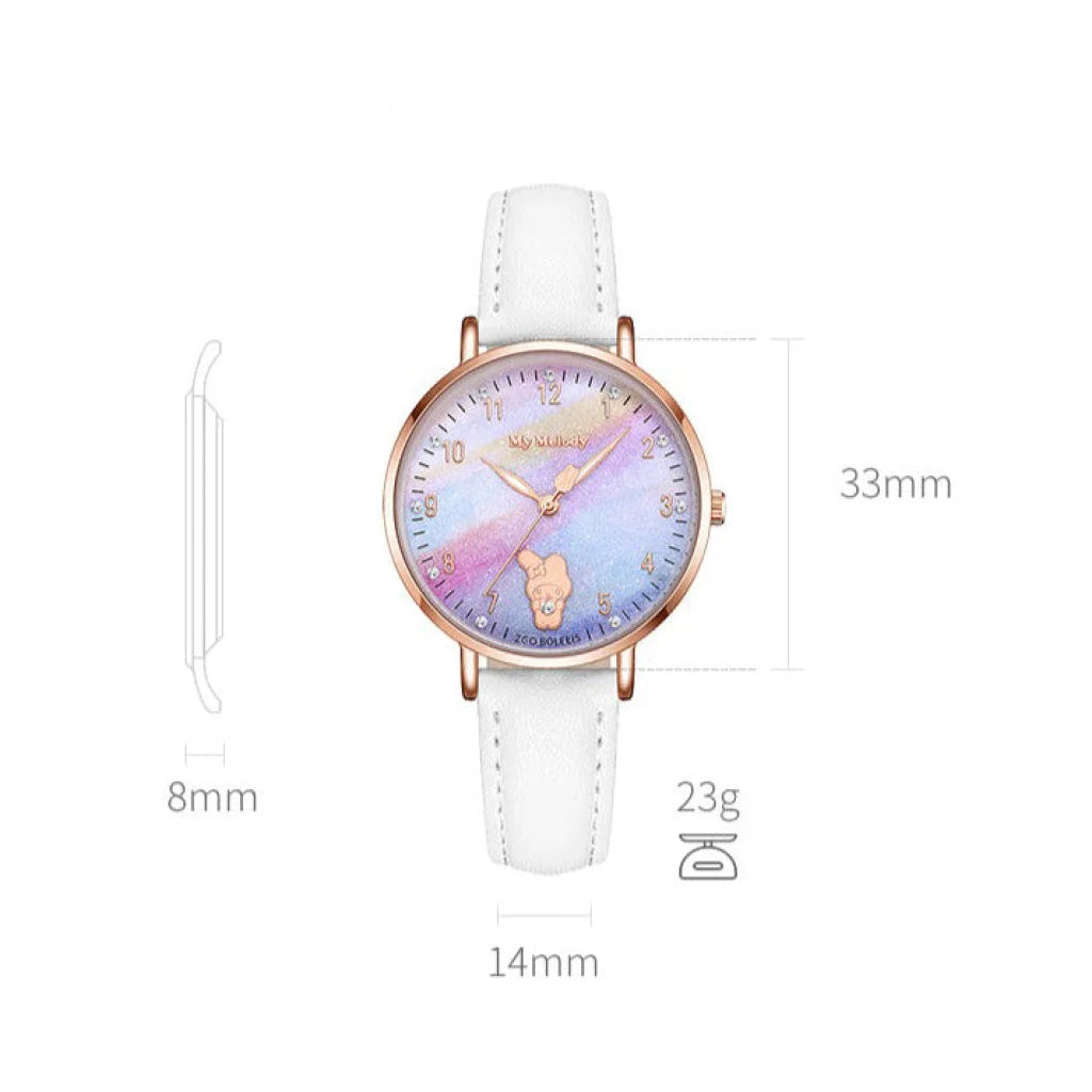 Tide Color X Sanrio - My Melody Stars Leather Daily Elegance Wrist Watches Watches