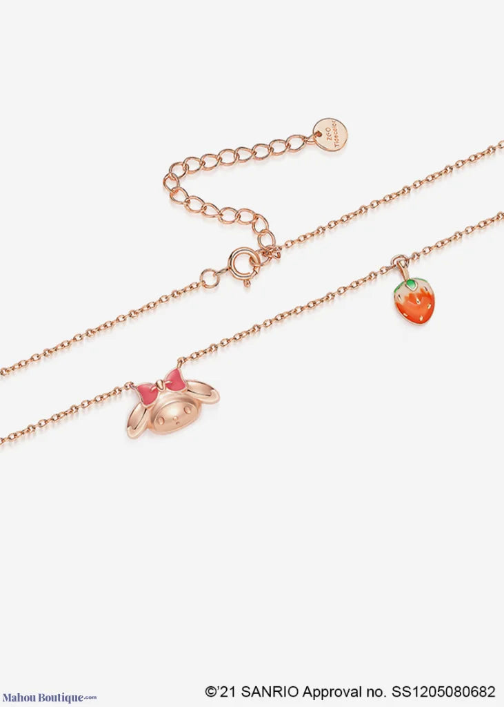 Sweet My Melody sterling silver necklace with pendants - TIDE COLOR x SANRIO - Korean Fashion - magic COSMOS St.