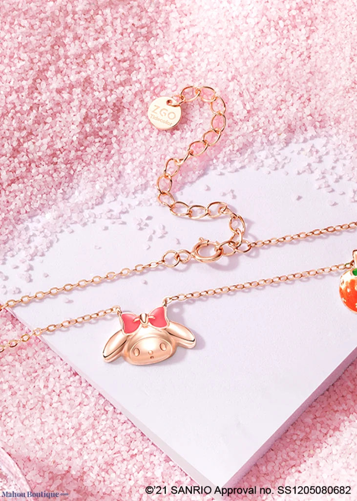 Sweet My Melody sterling silver necklace with pendants - TIDE COLOR x SANRIO - Korean Fashion - magic COSMOS St.